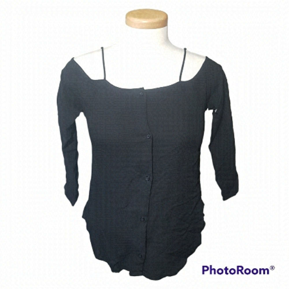 Cloth & Stone Anthropologie Cold Shoulder Button Down Blouse